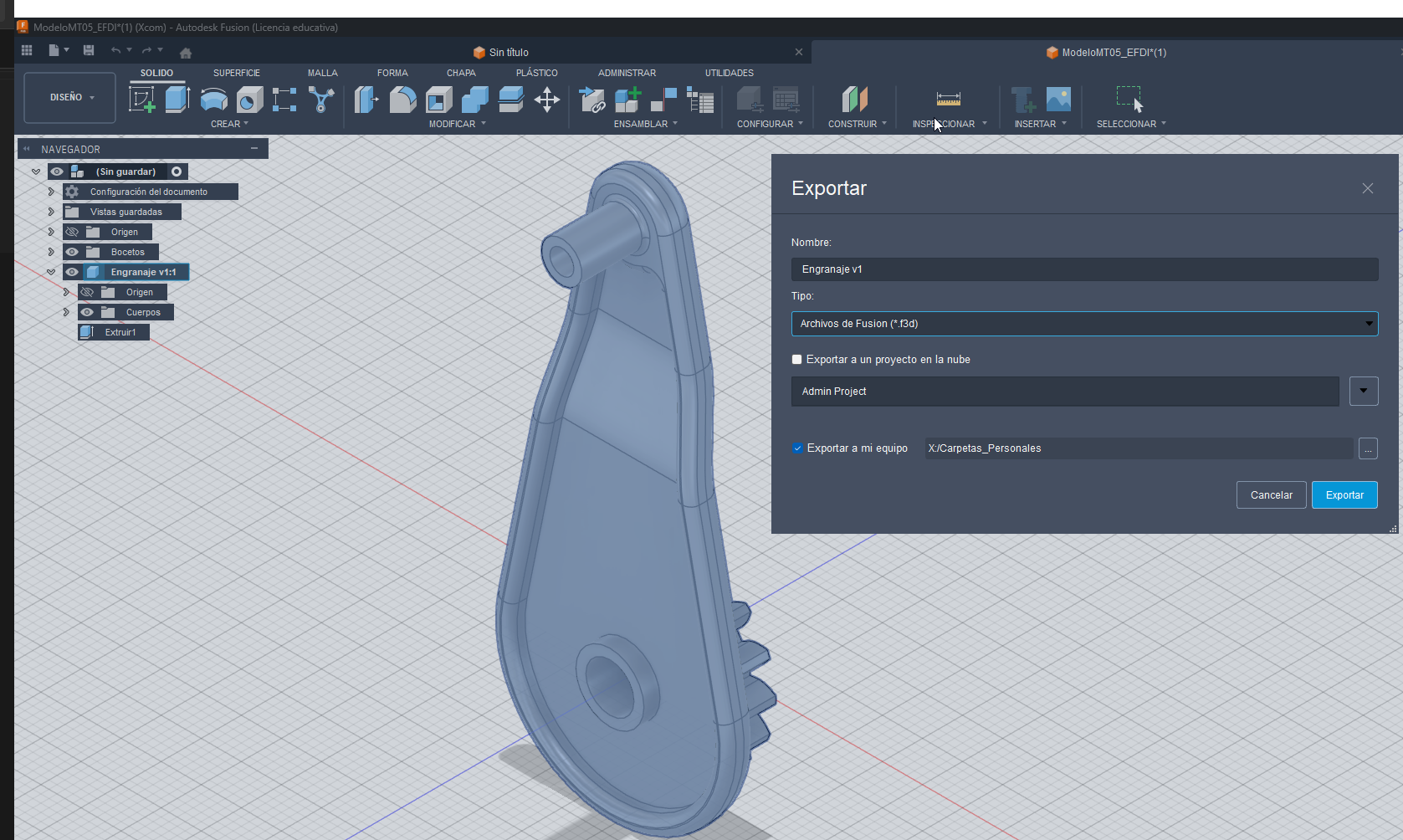 Exportacion de Fusion 